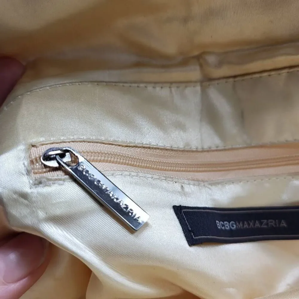 Vintage 90s BCBG MaxAzaria Cream Colored Mod Metal Chainmaile Purse